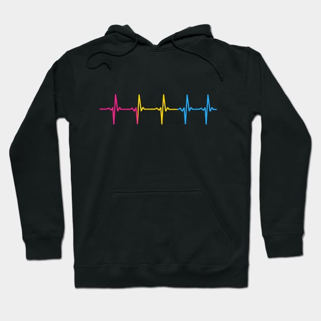 Pansexual Pride Heartbeat Pulse Hoodie by thingsandthings